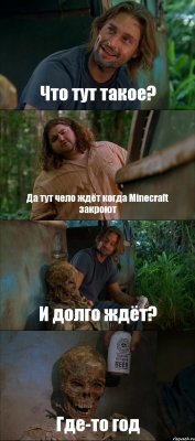 Что тут такое? Да тут чело ждёт когда Minecraft закроют И долго ждёт? Где-то год