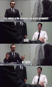 Czy wiesz o ile spóźnia się wasz projekt? nie o tyle 