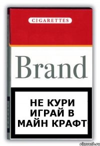 Не кури играй в майн крафт