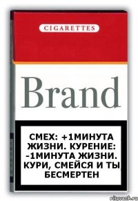 Смех: +1минута жизни. Курение: -1минута жизни. Кури, смейся и ты бесмертен