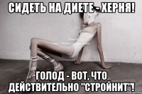 сидеть на диете - херня! голод - вот, что действительно "стройнит"!