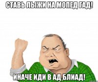 ставь лыжи на мопед гад! иначе иди в ад блиад!