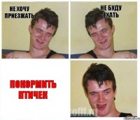 не хочу приезжать не буду ехать покормить птичек