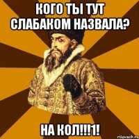 кого ты тут слабаком назвала? на кол!!!1!