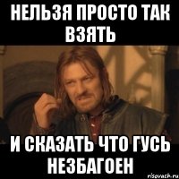 нельзя просто так взять и сказать что гусь незбагоен