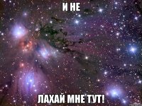 и не лахай мне тут!