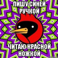 пишу синей ручкой читаю красной ножкой