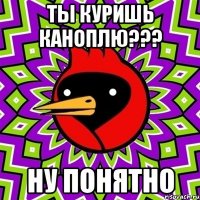 ты куришь каноплю??? ну понятно