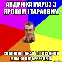 андрюха мароз з яроном і тараєвим спалили сарая і отпіздили мамку підберезнека