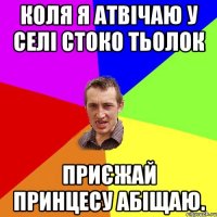 коля я атвічаю у селі стоко тьолок приєжай принцесу абіщаю.