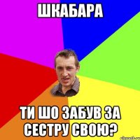 шкабара ти шо забув за сестру свою?