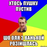 хтось пушку пустив шо оля з ванькой розійшлась