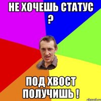 не хочешь статус ? под хвост получишь !