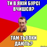 ти в якій бурсі вчишся? там тьолки дають?