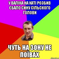 у валіка на хаті розбив єбало сину сільского голови чуть на зону не поївах