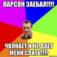 ларсон заебал!!! чвякает и не дает мени спать!!!