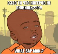 ээээ ти что нигеров не любищь???!! what sap man ?