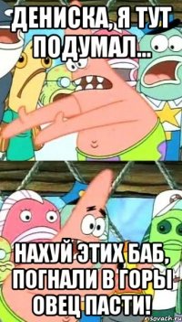 дениска, я тут подумал... нахуй этих баб, погнали в горы овец пасти!