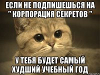 если не подпишешься на " корпорация секретов " у тебя будет самый худший учебный год