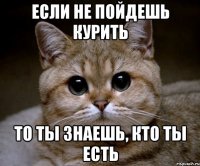 если не пойдешь курить то ты знаешь, кто ты есть