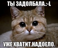 ты задолбала.:-l уже хватит.надоело.