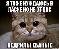 я тоже нуждаюсь в ласке но не от вас педрилы ебаные