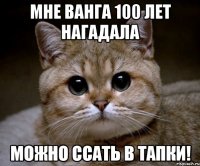 мне ванга 100 лет нагадала можно ссать в тапки!