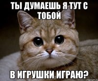 ты думаешь я тут с тобой в игрушки играю?