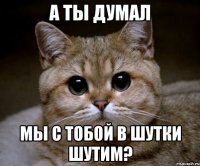 а ты думал мы с тобой в шутки шутим?