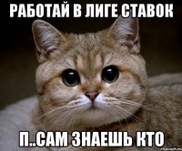 работай в лиге ставок п..сам знаешь кто