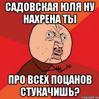 садовская юля ну нахрена ты про всех поцанов стукачишь?