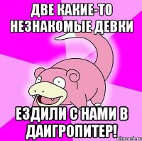 две какие-то незнакомые девки ездили с нами в даигропитер!
