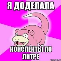 я доделала конспекты по литре