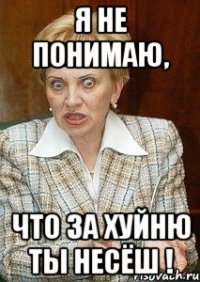 я не понимаю, что за хуйню ты несёш !