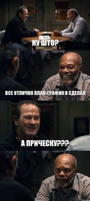 НУ ШТО? ВСЕ ОТЛИЧНО ПЛАН-ГРАФИК Я СДЕЛАЛ А ПРИЧЕСКУ??? 