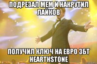 подрезал мем и накрутил лайков получил ключ на евро збт hearthstone