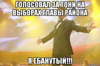 голосовал за тони на выборах главы района я ебанутый!!!