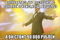 волновалась,что поспешила с покупкой iphone5,когда вышел 5s а он стоит 90 000 рублей