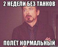 2 недели без танков полёт нормальный