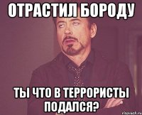 отрастил бороду ты что в террористы подался?