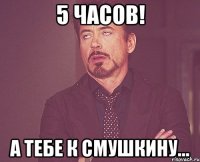 5 часов! а тебе к смушкину...