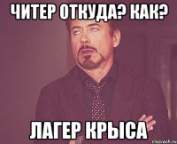 читер откуда? как? лагер крыса