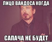 лицо вандоса когда сапача не будет