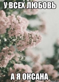 у всех любовь а я оксана