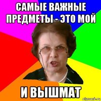 самые важные предметы - это мой и вышмат