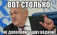 вот столько не дополняй чашку водкой