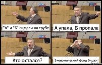 "А" и "Б" сидели на трубе А упала, Б пропала Кто остался? Экономический фонд биржи!