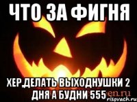 что за фигня хер,делать выходнушки 2 дня а будни 555