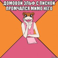 домовой эльф с пиской промчался мимо него 