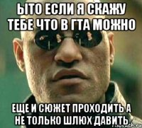 ыто если я скажу тебе что в гта можно еще и сюжет проходить а не только шлюх давить